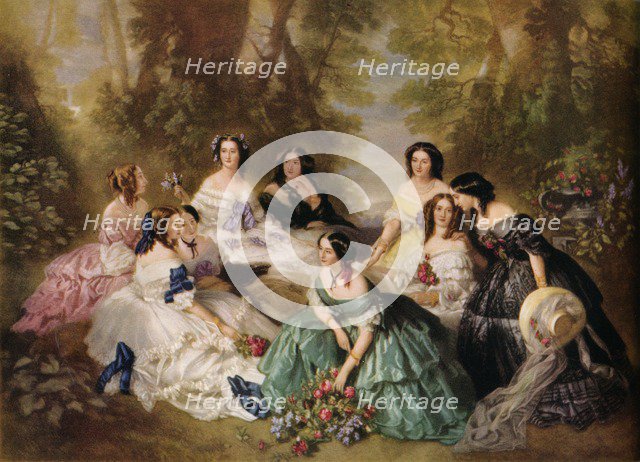 'Empress Eugenie surrounded by her ladies in waiting', c1920. Artist: Arthur Leonard Cox.