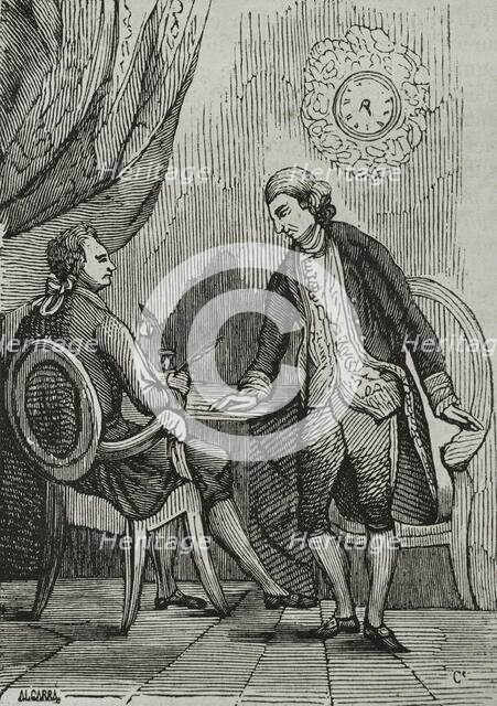 Domingo Iriarte and Barthelemy sign the Peace in Basel on 22 July 1795, (1851).  Creator: Unknown.