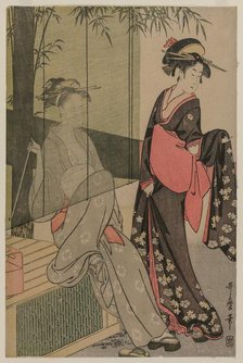 Two Women by a Bamboo Blind, c. 1797 or 1798. Creator: Kitagawa Utamaro (Japanese, 1753?-1806).