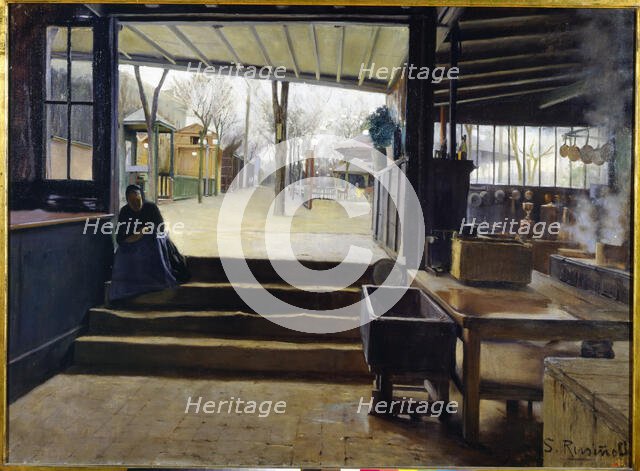 'The kitchen or the laboratory of the Moulin de la Galette'1890-91. Creator: Rusiñol i Prats, Santiago. (1861 - 1931) .