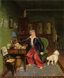 'An Aristocrat Takes Breakfast', or 'Silk on His Stomach and Nothing Inside', 1849-1850, (1965).  Creator: Pavel Andreevich Fedotov.