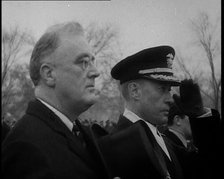 Franklin D Roosevelt, the President of the United States Standing Next to a Senior...,1933. Creator: British Pathe Ltd.