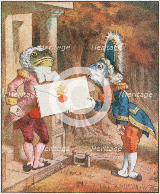 For the Duchess. An invitation from the Queen to play croquet , 1911. Creator: Tenniel, Sir John (1820-1914).