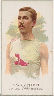E.C. Carter, Runner, from World's Champions, Series 2 (N29) for Allen & Ginter Cigarettes,..., 1888. Creator: Allen & Ginter.