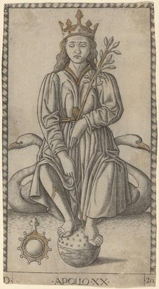 Apollo, c. 1465. Creator: Master of the E-Series Tarocchi.