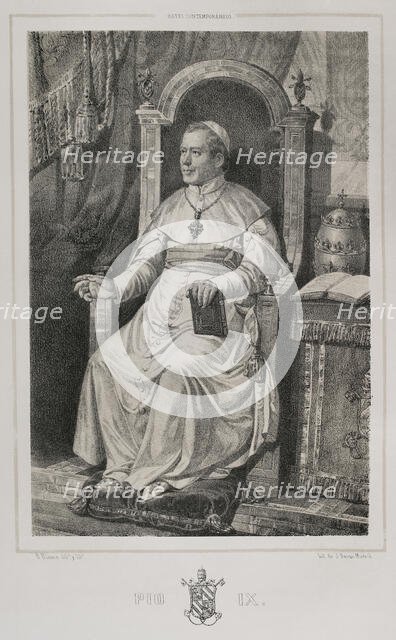 Pius IX, (1792-1878), Italian pope (1846-1878), 1852.  Creator: Julio Donón.