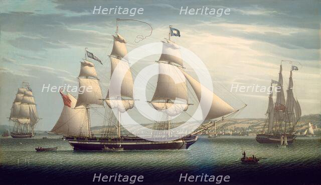 The Ship "Favorite" Maneuvering Off Greenock, 1819. Creator: Robert Salmon.