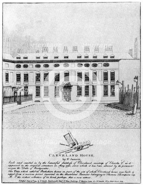 Cleveland House by St James's, London, 1799 (1907). Artist: Unknown