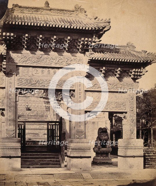 The Lama Temple, near Beijing, China: an entrance building. Creator: Felice Beato.