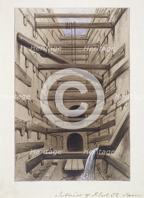 Fleet Street, London, 1845. Artist: Frederick Napoleon Shepherd