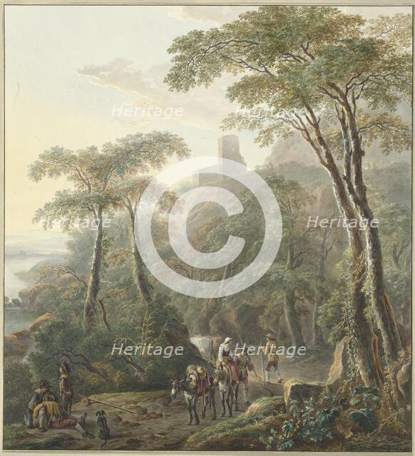 Landscape with Shepherds and Milkmaid, 1700-1800. Creator: N Lamme.