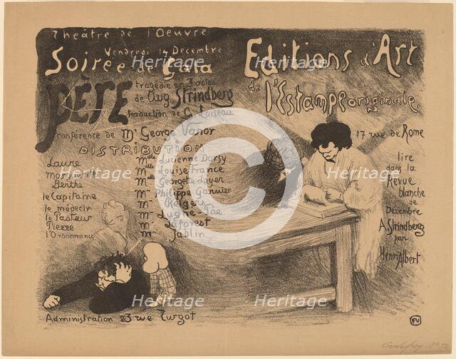Père: tragédie in 3 actes de Aug. Strindberg, 1894.  Creator: Félix Vallotton.