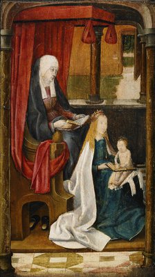 Madonna Teaching the Infant Christ Reading, 1480. Artist: Master of St. Gudule (active End of 15th cen.)