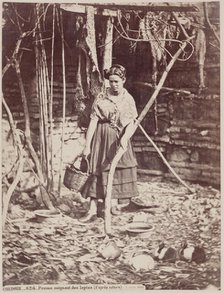 Woman Caring for Rabbits, Cordoba, c1885. Creator: Juan Laurent.