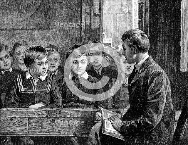 Boy's class at an American Sunday School, 1890. Artist: Unknown