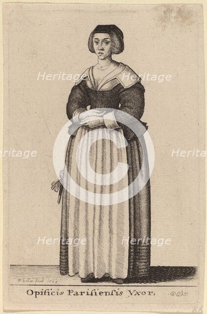 Opificis Parisiensis Vxor, 1643. Creator: Wenceslaus Hollar.