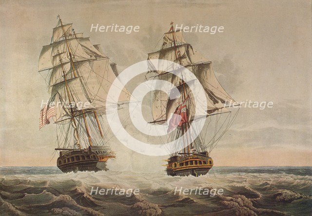 'Capture of the President', c1815. Artist: Thomas Buttersworth.