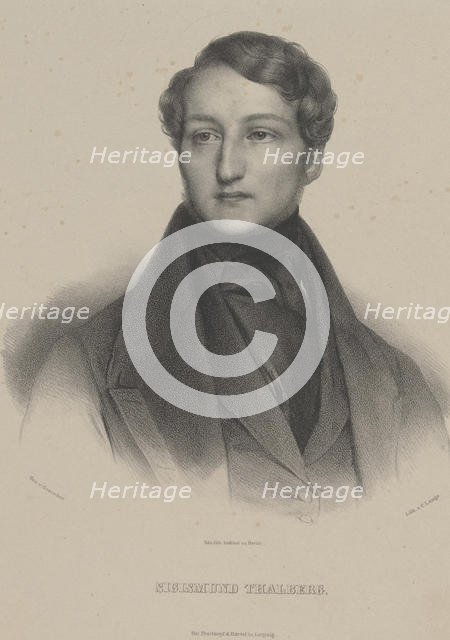 Portrait of the pianist and composer Sigismund Thalberg (1812-1871) , c. 1850. Creator: Lange, Carl (1804-1874).