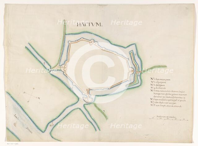 Hattem fortress map, c.1650-c.1799. Creator: Anon.