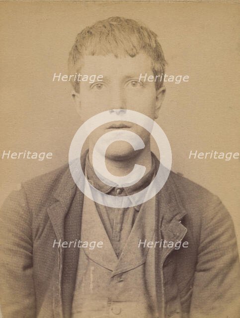 Borderie. Ferdinand, Jacques. 19 ans, né à Sarlat (Dordogne). Peintre sur métaux. Pas de m..., 1894. Creator: Alphonse Bertillon.