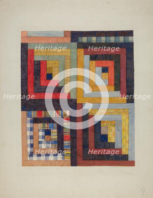 Patchwork Quilt, 1935/1942. Creator: Cora Parker.