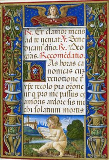 An angel holding dice on Christ's robe, and St. Philip represented as a putto, 1490-1520.  Creator: Giovan Pietro Birago.