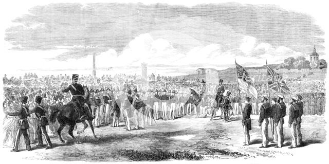 Admiral Sir Michael Seymour presenting the Victoria Cross, on Southsea Common..., 1865. Creator: Unknown.