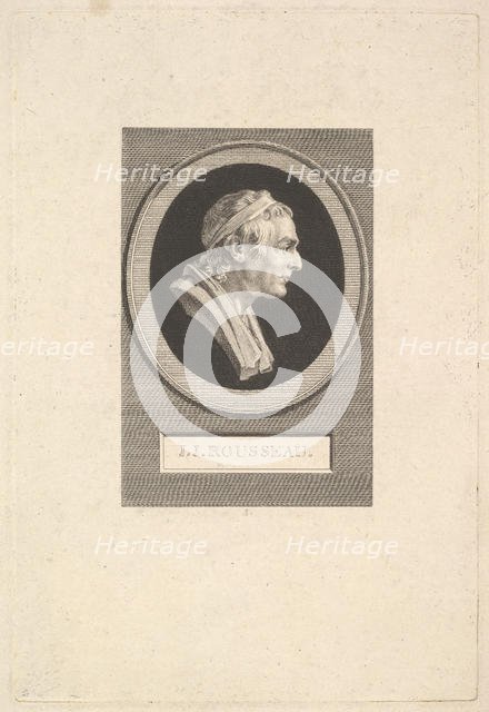 Portrait of Jean-Jacques Rousseau, 1801. Creator: Augustin de Saint-Aubin.