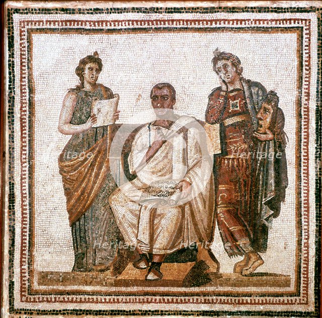 Virgil and the Muses, Roman mosaic from Sousse, Tunisia, 3rd century AD. Artist: Unknown