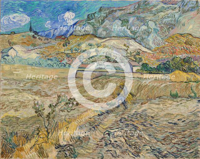 Landscape at Saint-Rémy (Enclosed Field with Peasant), 1889. Creator: Vincent van Gogh.