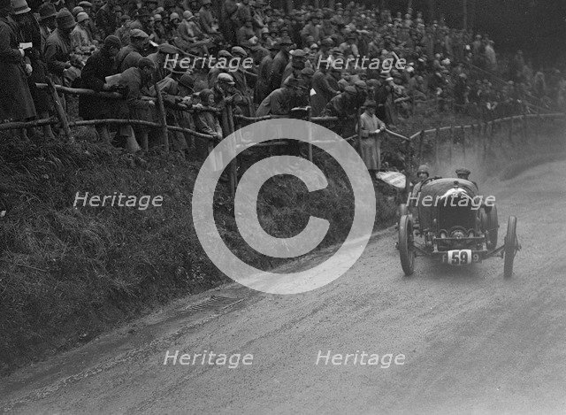 Bentley of May Cunliffe competing in the MAC Shelsley Walsh Hillclimb, Worcestershire, 1927. Artist: Bill Brunell.