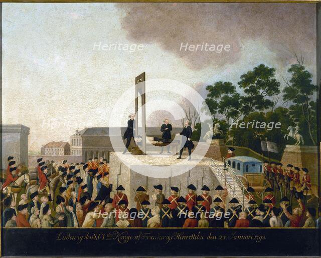 Execution of Louis XVI, January 21, 1793, between 1793 and 1798. Creator: Unknown.