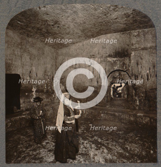 'Interior of the Tombs of the Kings on the road to Nablus', c1900. Artist: Unknown.