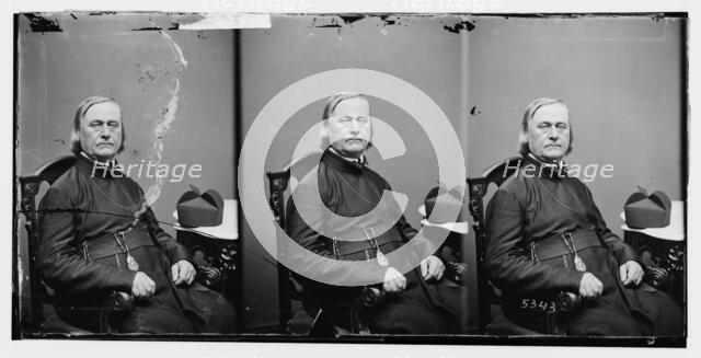 Rev. Father Pierre Jean De Smet (1801-1873) Catholic missionary to Indian Territory, ca. 1860-1865. Creator: Unknown.