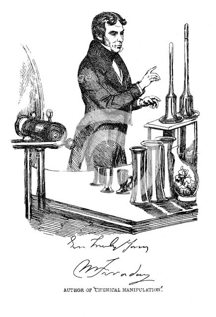 Michael Faraday lecturing at the Royal Institution, London, c1835. Artist: Unknown