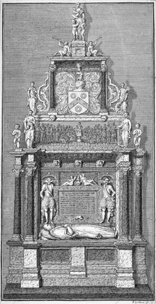 Memorial to Thomas Sutton in the chapel of Charterhouse, Finsbury, London.                           Artist: Anon