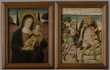 Madonna and Child (Obverse) and Tobias with Archangel Raphael (Reverse), c1460. Creator: Benozzo Gozzoli.