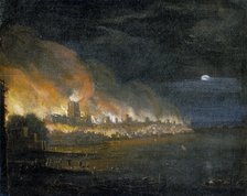 'The Great Fire of London, 1666', (c1666). Artist: Unknown