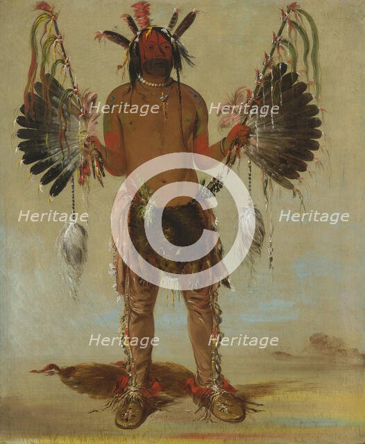Mah-tó-he-ha, Old Bear, a Medicine Man, 1832. Creator: George Catlin.