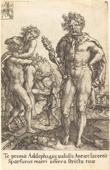 Hercules and Anthaeus, 1550. Creator: Heinrich Aldegrever.