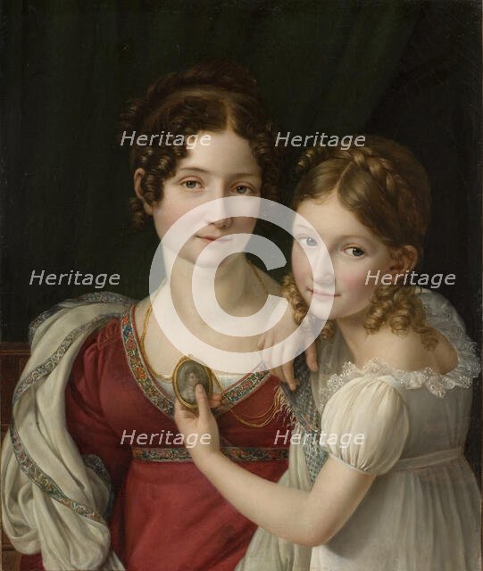 Portrait of a Mother with her Daughter, 1816-1823. Creator: Henri-Francois Riesener.