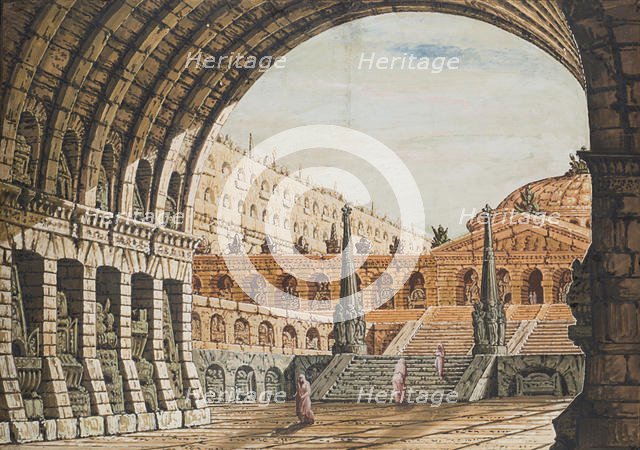 Entrance arch with obelisks. Creator: Basoli, Antonio (1774-1843).
