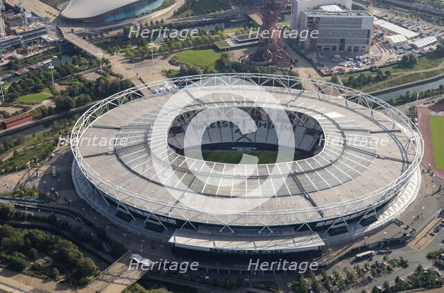 London Stadium, home of.West Ham Football Club, Stratford Marsh, London, 2021. Creator: Damian Grady.