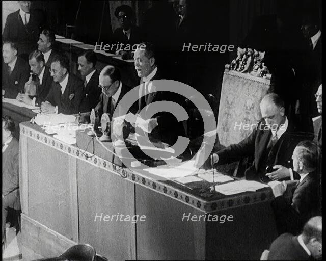 Members of the League of Nations Meeting in Geneva, 1926. Creator: British Pathe Ltd.