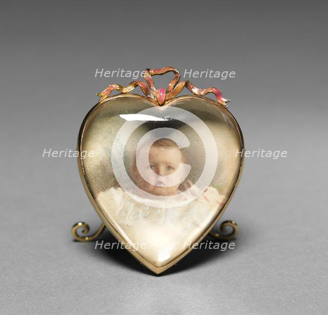 Heart-shaped Frame, before 1896. Creator: Mikhail Evlampievich Perkhin (Russian, 1860-1903); Peter Carl Fabergé (Russian, 1846-1920), firm of.
