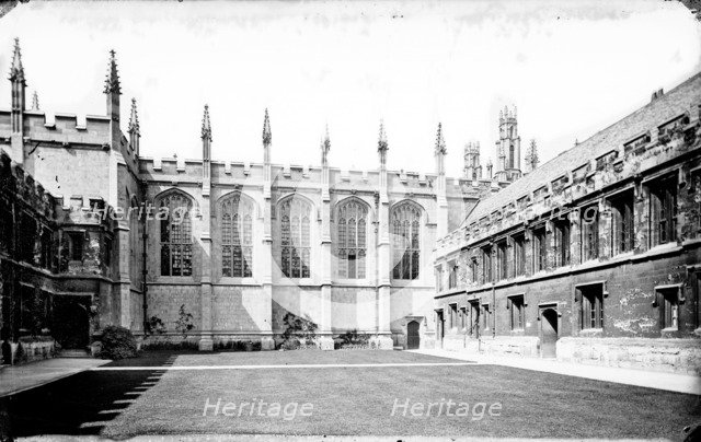 All Souls College, Front Quad, Chapel, Oxford, Oxfordshire, 1875.  Artist: Henry Taunt