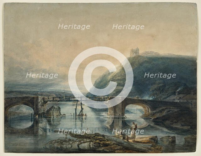 Llandilo Bridge and Dynevor Castle, c1796. Creator: JMW Turner.