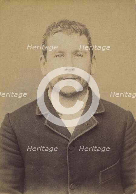 Tramcourt. Albert. 27 ans, né le 10/12/66 à Creil. Mécanicien. Anarchiste. 15/1/94. , 1894. Creator: Alphonse Bertillon.