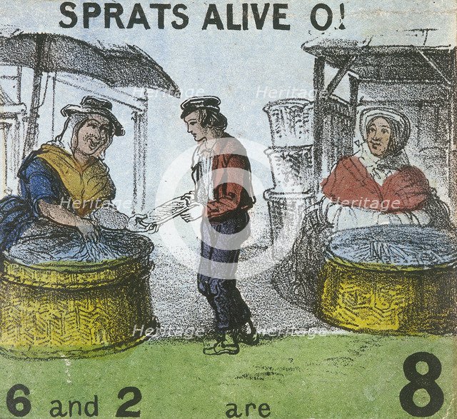 'Sprats Alive O!', Cries of London, c1840. Artist: TH Jones