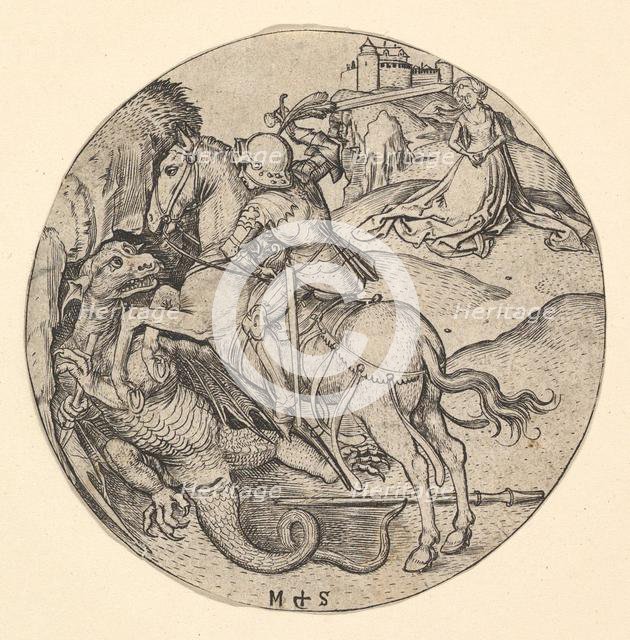 St. George Slaying the Dragon, ca. 1435-1491. Creator: Martin Schongauer.
